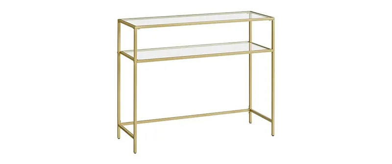 VASAGLE console table 100 x 35 x 80 cm, Gold