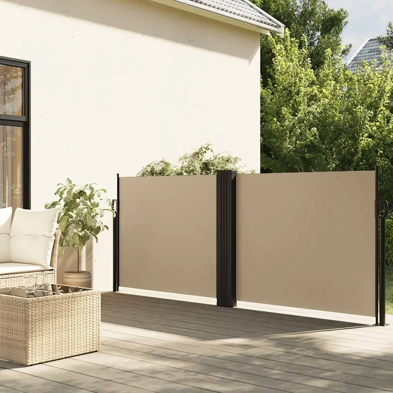 Seitenmarkise Ausziehbar Beige 120x1000 cm