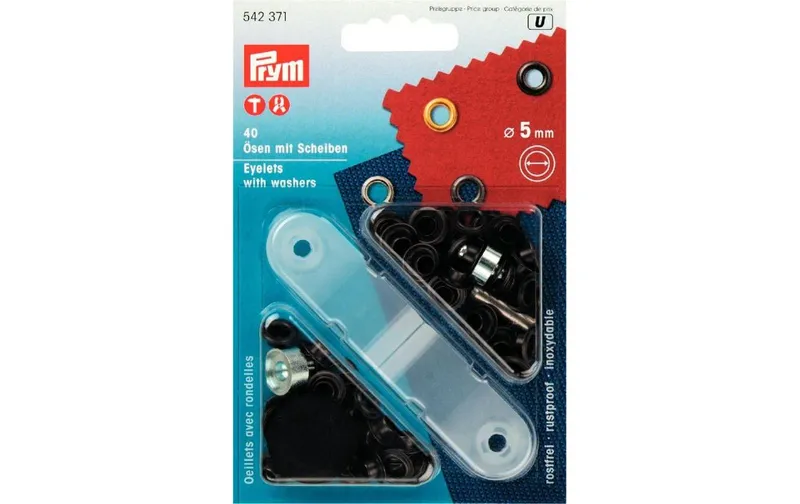 Prym Ösen + Scheiben 5 mm, Brüniert, 40 pezzi