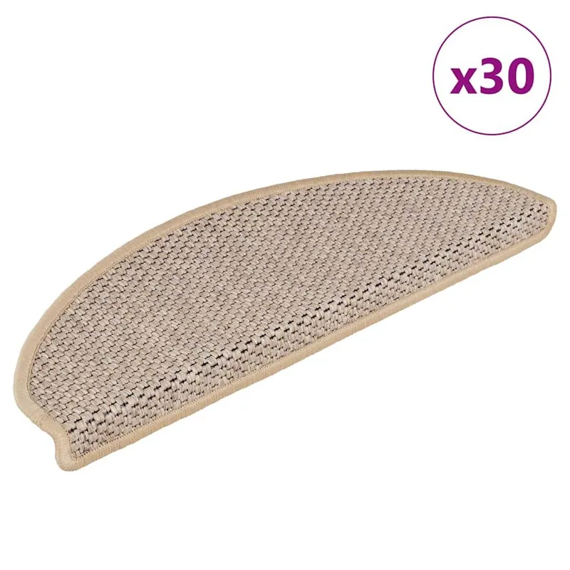 Tapis d'escalier autocollants 30 pcs 65x21x4 cm beige clair