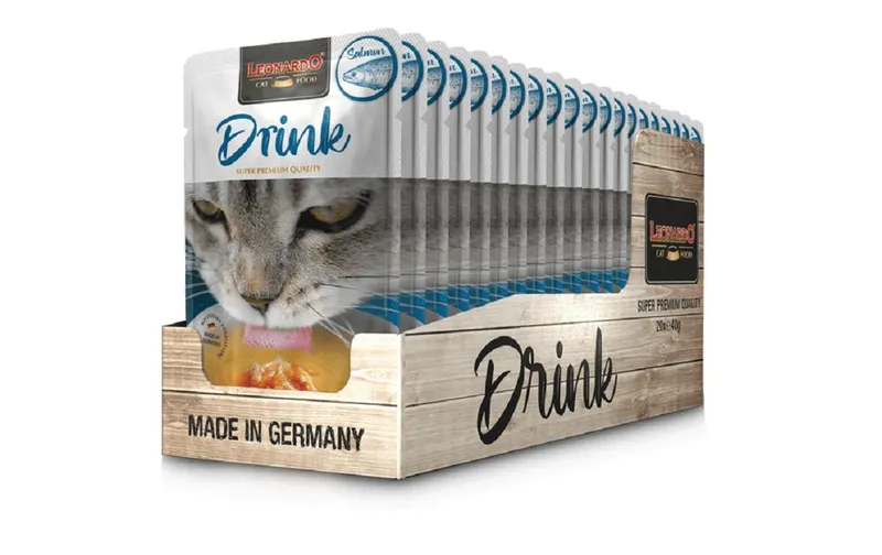 Leonardo Cat Food Katzen-Snack Drink Lachs, 20 x 40 g
