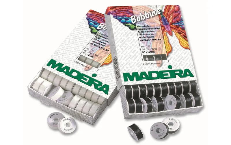 Madeira Unterfaden Bobbins 50 pieces black