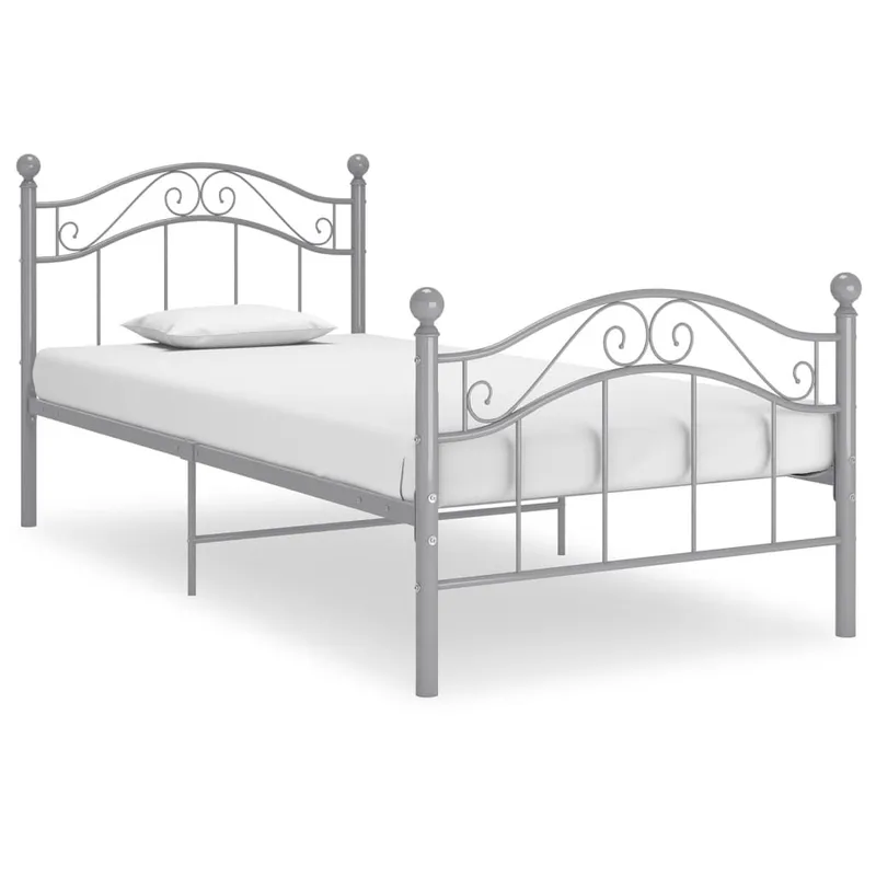 Bett grey Metall 90x200 cm