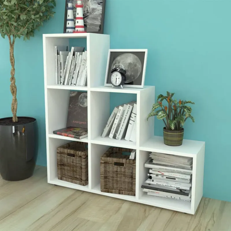 Treppenregal Bücherregal 107 cm bianco