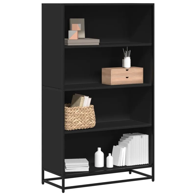 Bücherregal nero 80,5x35x139 cm derivato del legno