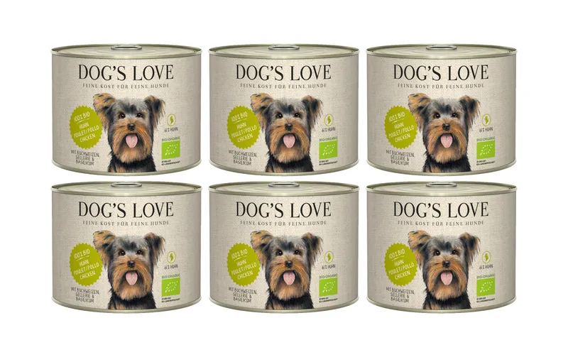 Dog's Love Nassfutter BIO Adult Huhn, 6 x 200 g