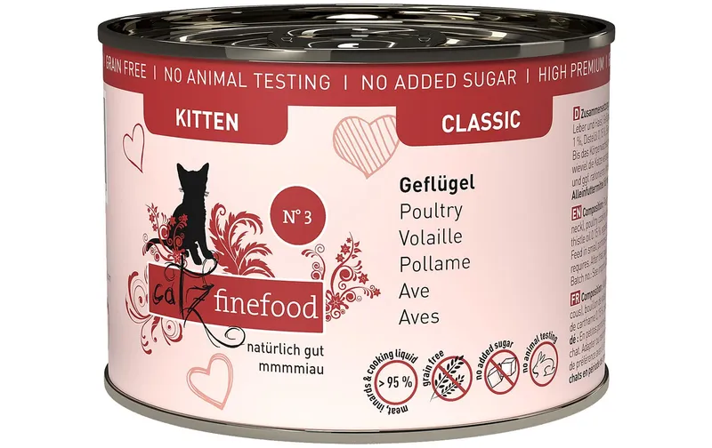 catz finefood Nassfutter Kitten No.03 Geflügel, 200 g