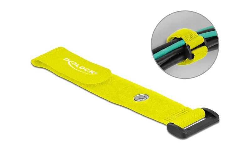 Delock Klettkabelbinder Gelb 190 mm x 25 mm 5 Stück