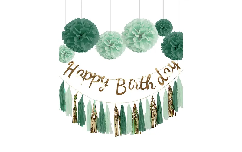 I AM CREATIVE Girlande Birthday Gold/Mint