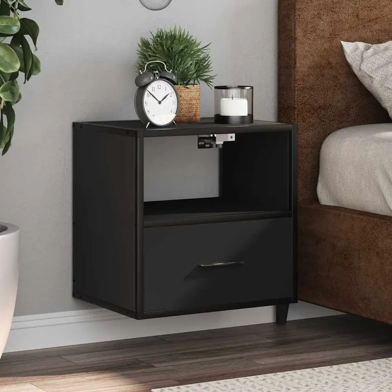 Wand-Nachttische 2 Stk. nero 40x31x39,5 cm