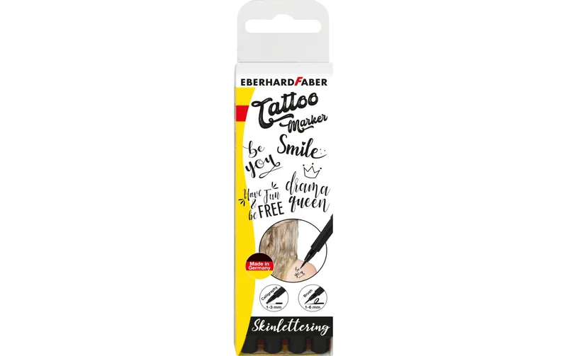 Eberhard Faber Tattoostift Skinlettering 4 pièces, noir