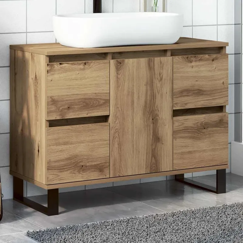 Waschbeckenunterschrank Artisan-Eiche 80x33x60 cm derivato del legno