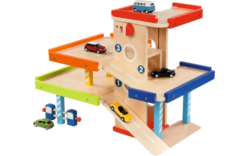 Goki Spielzeuggarage Parkhaus in Holz