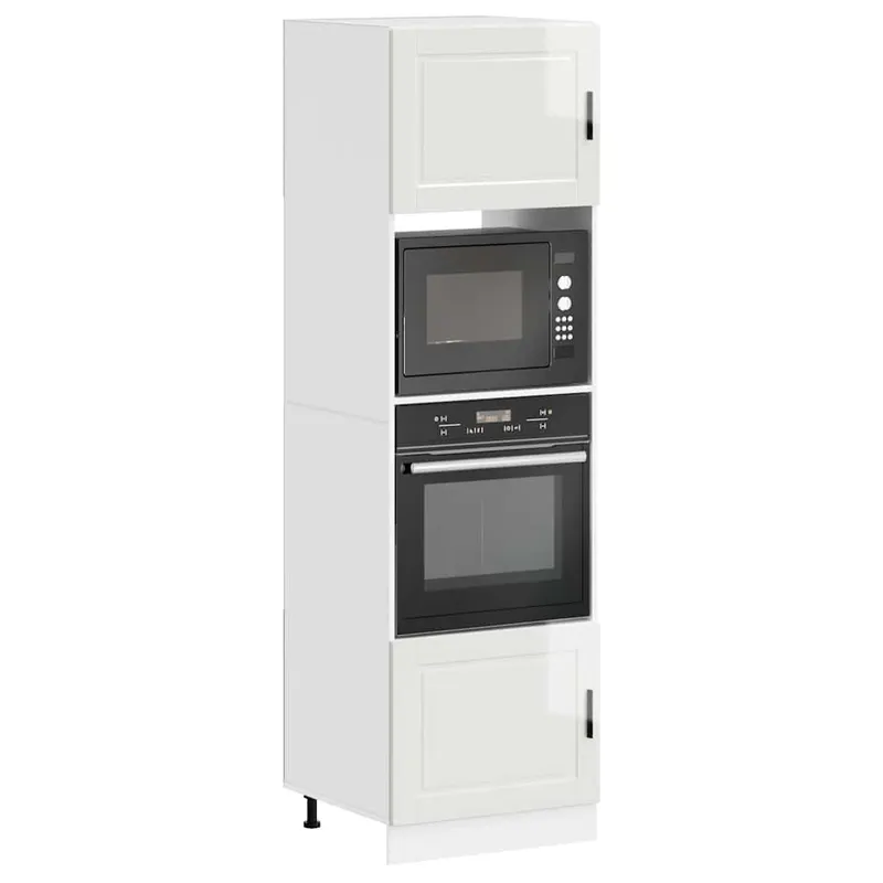 Herdumbauschränke 2 Stk. Porto Hochglanz-bianco derivato del legno