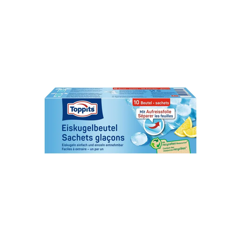 Toppits Eiswürfelbeutel 10 pezzi, blu/trasparente