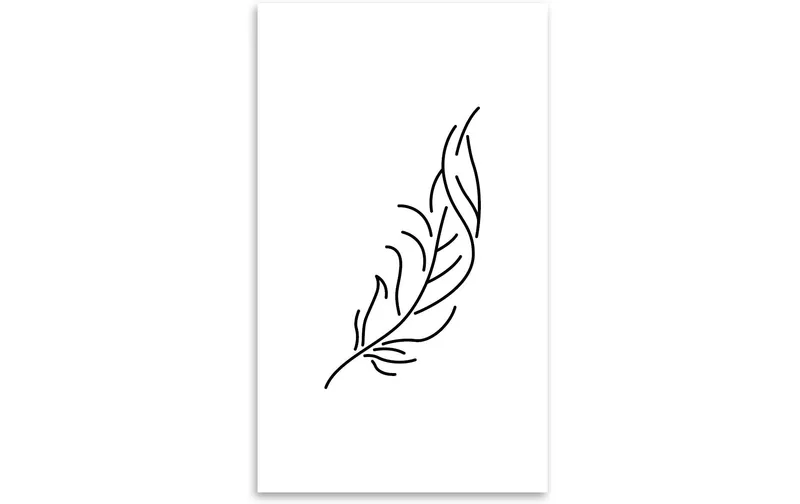 minink Tattoo Feder geschwungen Grösse: L (3.6 cm x 6.6 cm)