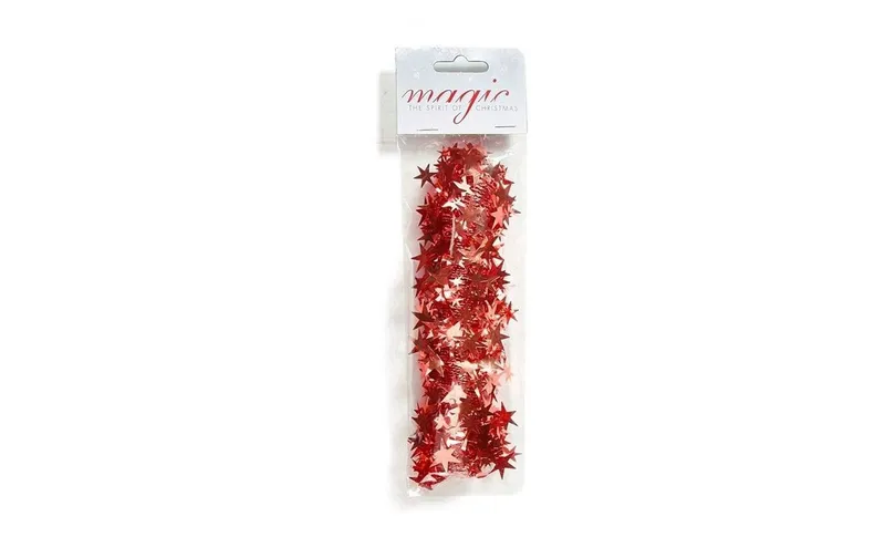 Holly & Jolly Weihnachtsschmuck Spirale avec Sternen 7.5 m, rouge