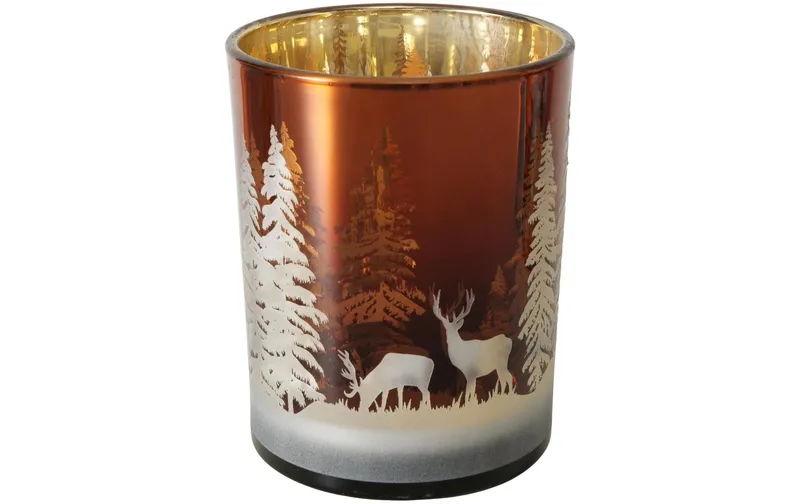 Boltze Weihnachtswindlicht Lorel Glas, 12.5 x 10 cm