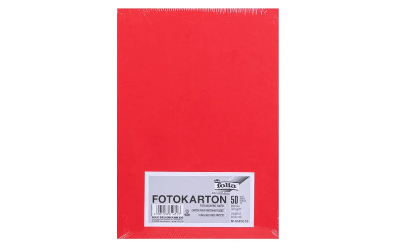 Folia Fotokarton A4, 300 g/m², 50 Blatt, Ziegelrot