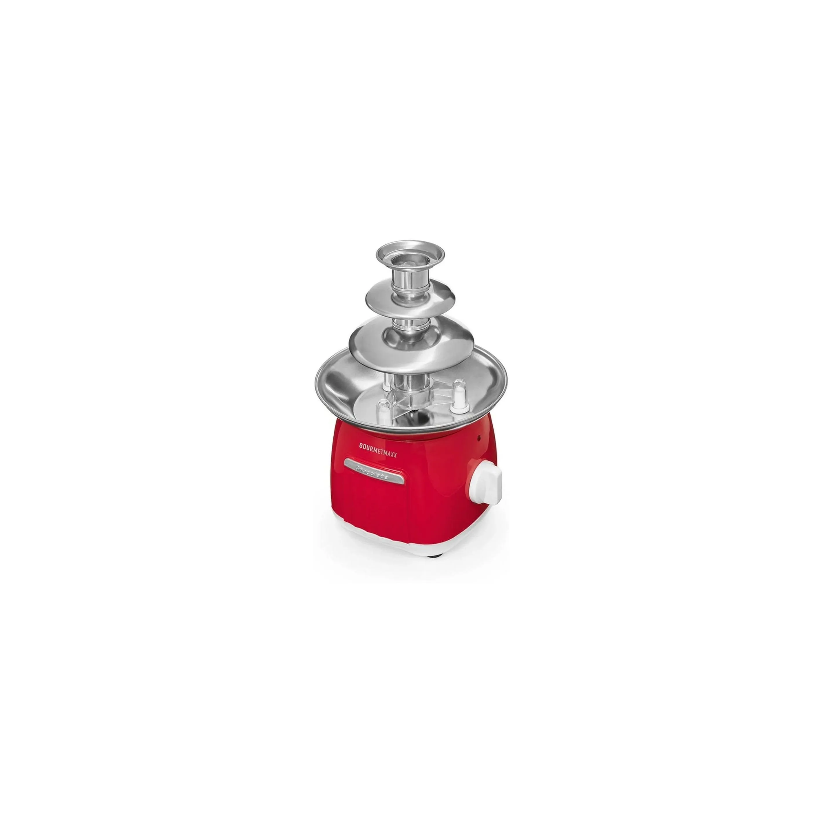 GOURMETmaxx GOURMETmaxx Schokoladenbrunnen 70W rot/weiss Retro Weiss