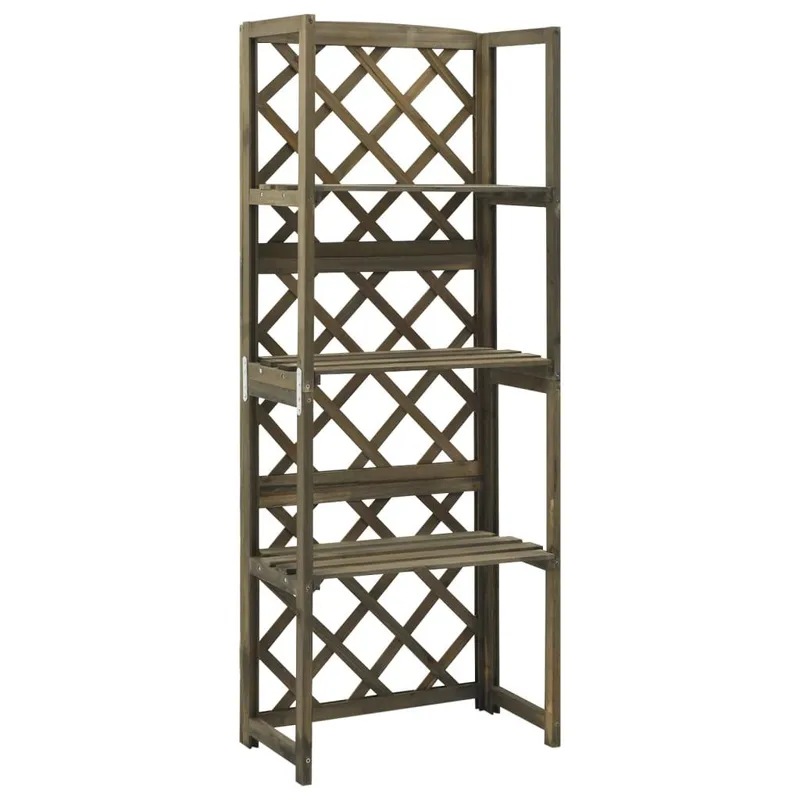 Spalier mit Ablagen grey 55x30x140 cm Massivholz Tanne
