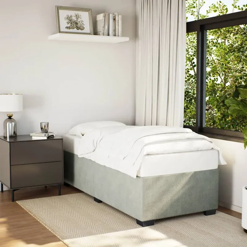 struttura letto senza materasso grigio chiaro 90x200 cm velluto