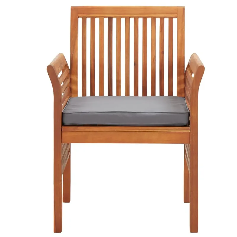 Garten-Esszimmerstühle mit Kissen 4 Stk. solid acacia wood