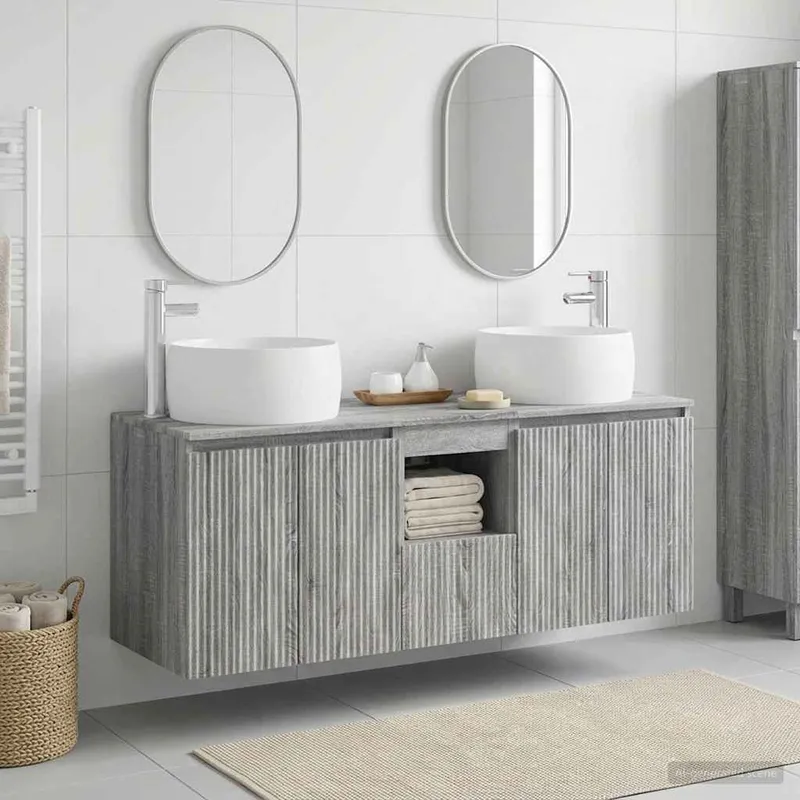 Badezimmerschrank-Set 3 stk. grey Sonoma 49,5 x 44,5 x 66 cm
