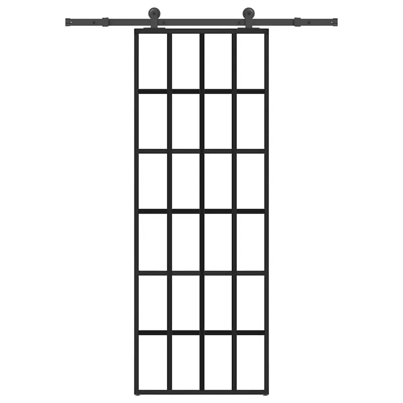 porta scorrevole con Beschlag 76x205 cm ESG-vetro & alluminio