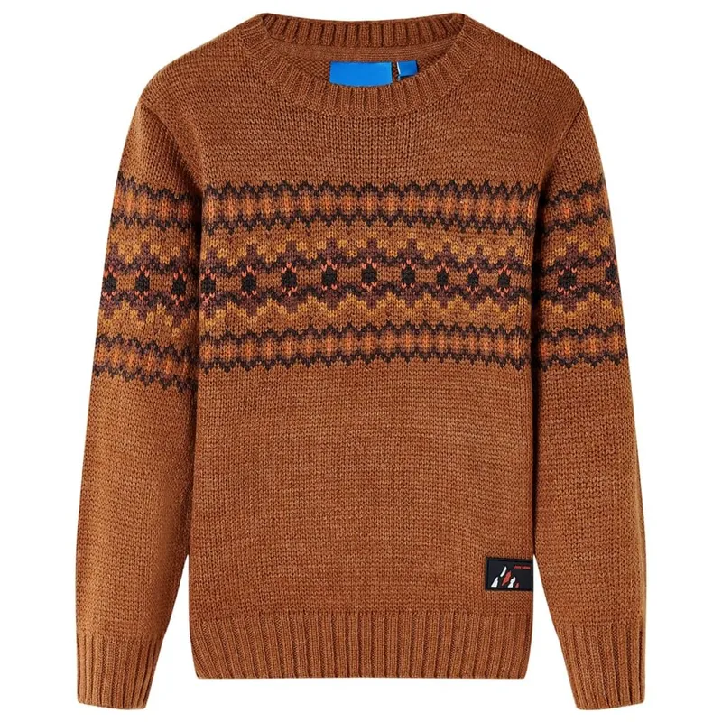 Pull-over tricoté pour enfants cognac 92
