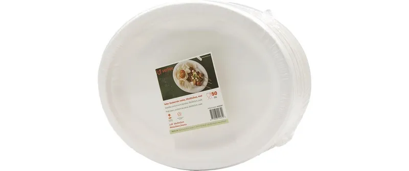 Verive Einwegteller oval Zuckerrohr 20 cm 1 Pack à 50 pezzi