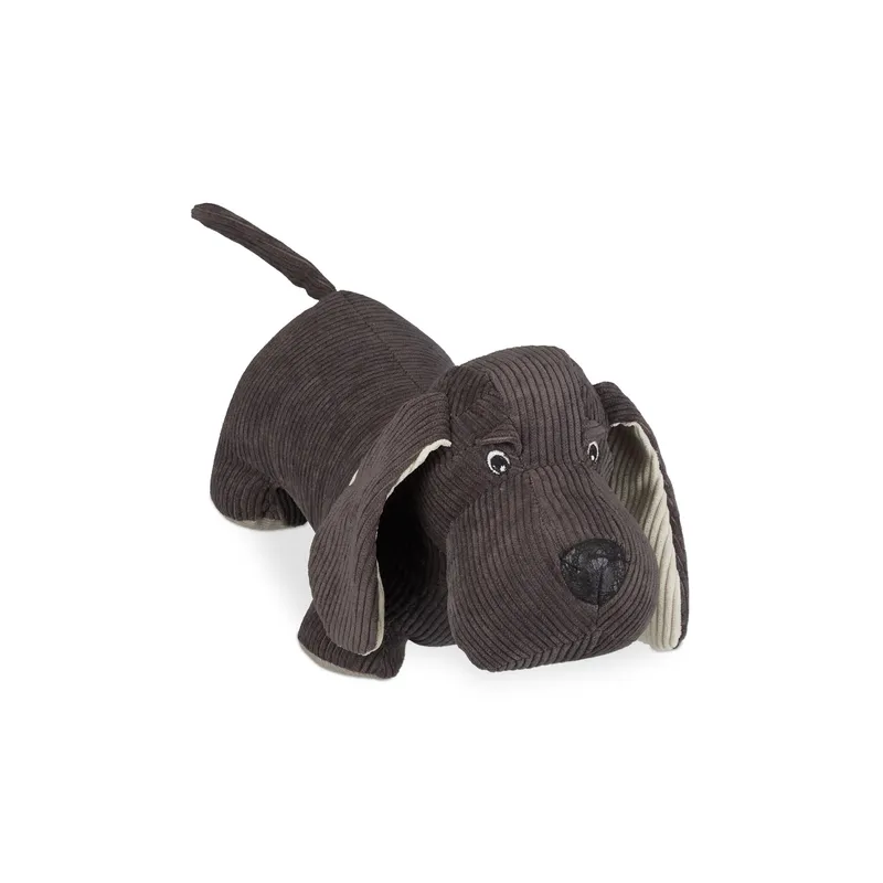 relaxdays Türstopper Hund Polyester Kunstleder marrone 14 x 32 x 14 cm