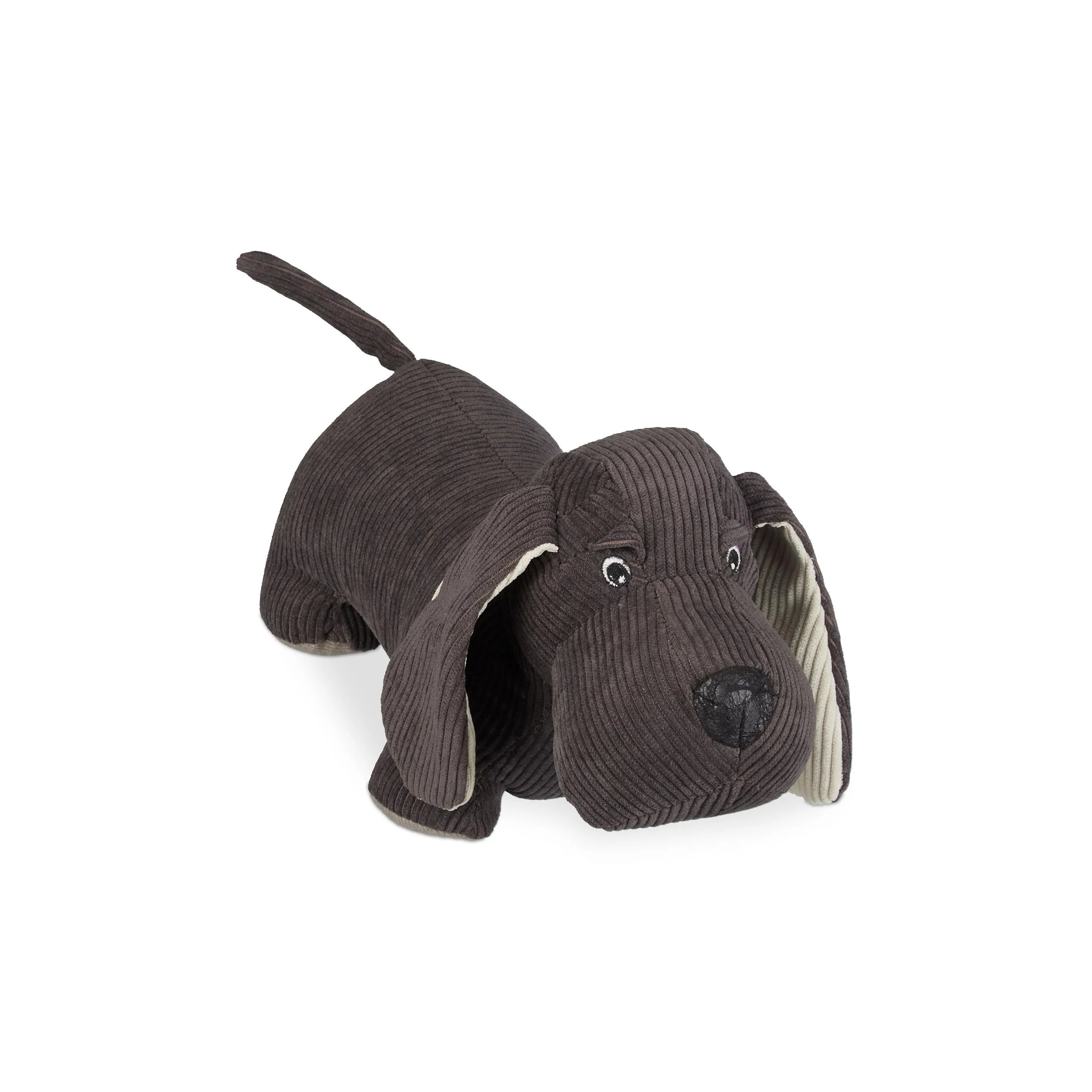 relaxdays Türstopper Hund Polyester Kunstleder Braun 14 x 32 x 14 cm
