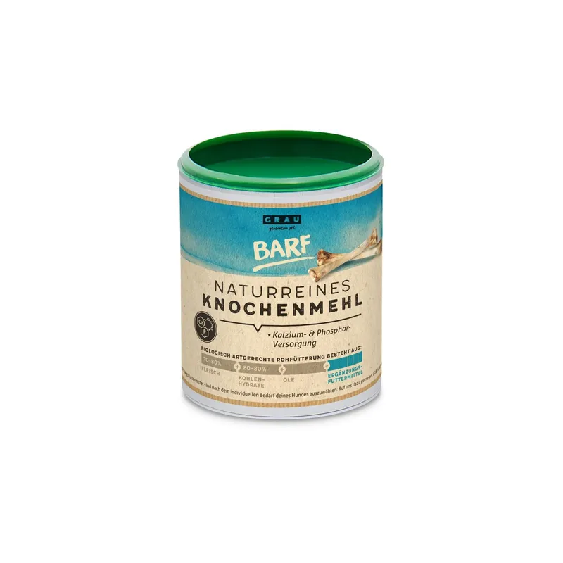 gris Hunde-Nahrungsergänzung naturelreines Knochenmehl, 400 g