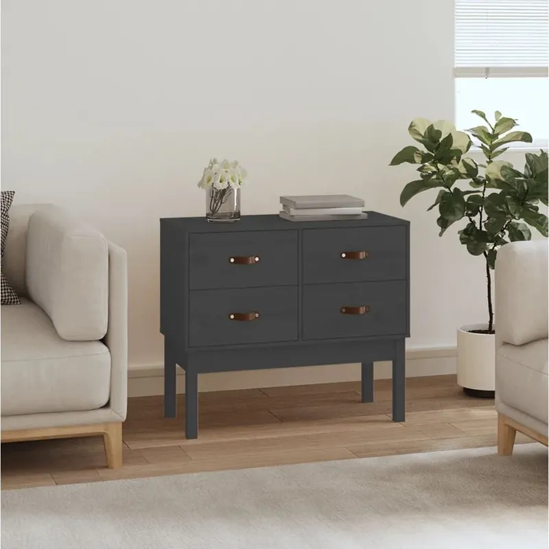 Konsolenschrank grigio 90x40x78 cm legno massiccio pino