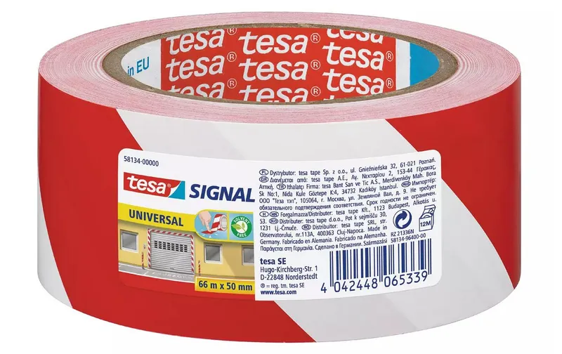 tesa Markierungsband SIGNAL Universal 50 mm x 66 m, rouge/blanc