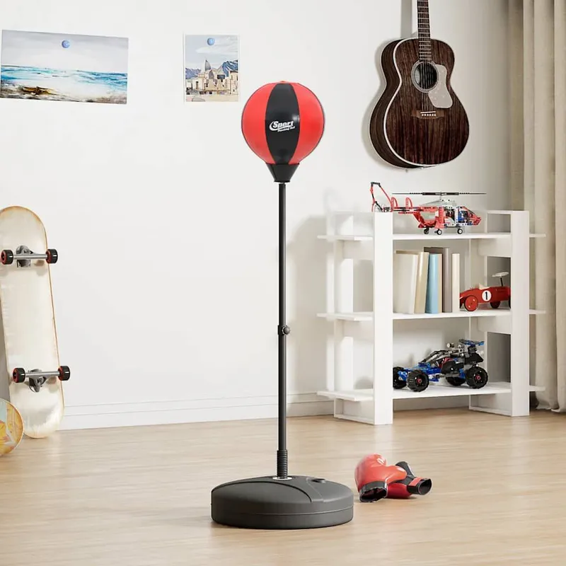 Punchingball mit Ständer, Handschuhen & Pumpe 81-122 cm