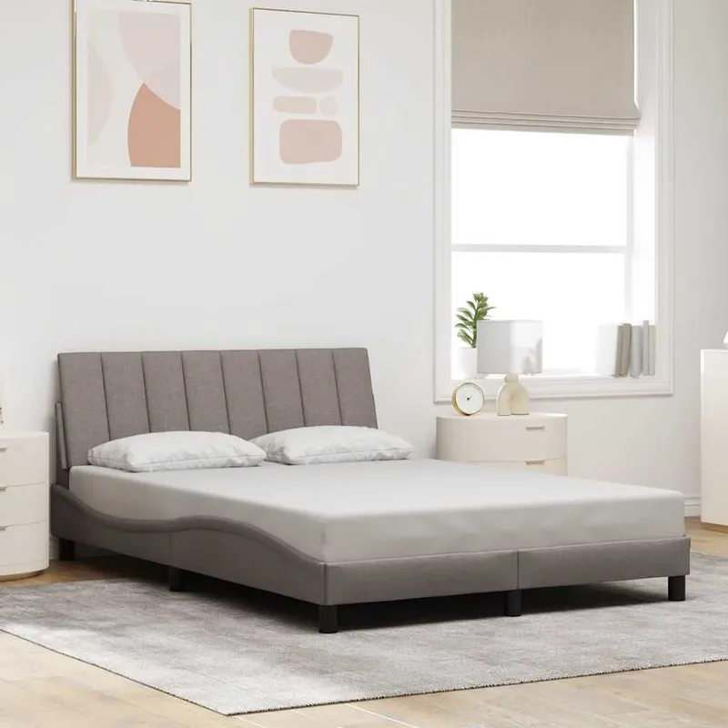 struttura letto senza materasso "Hanko" tortora 140x200 cm tessuto