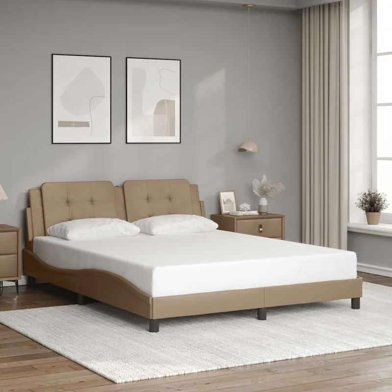 struttura letto senza materasso "Zadar" Cappuccino-marrone 160x200 cm ecopelle
