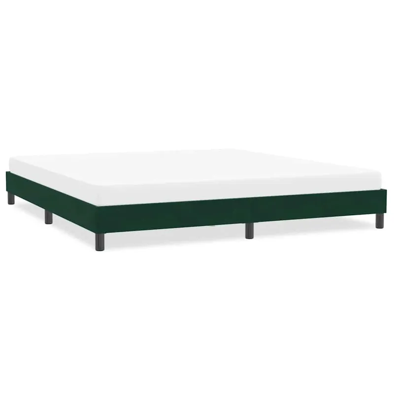 struttura letto senza materasso verde scuro 200x210 cm velluto