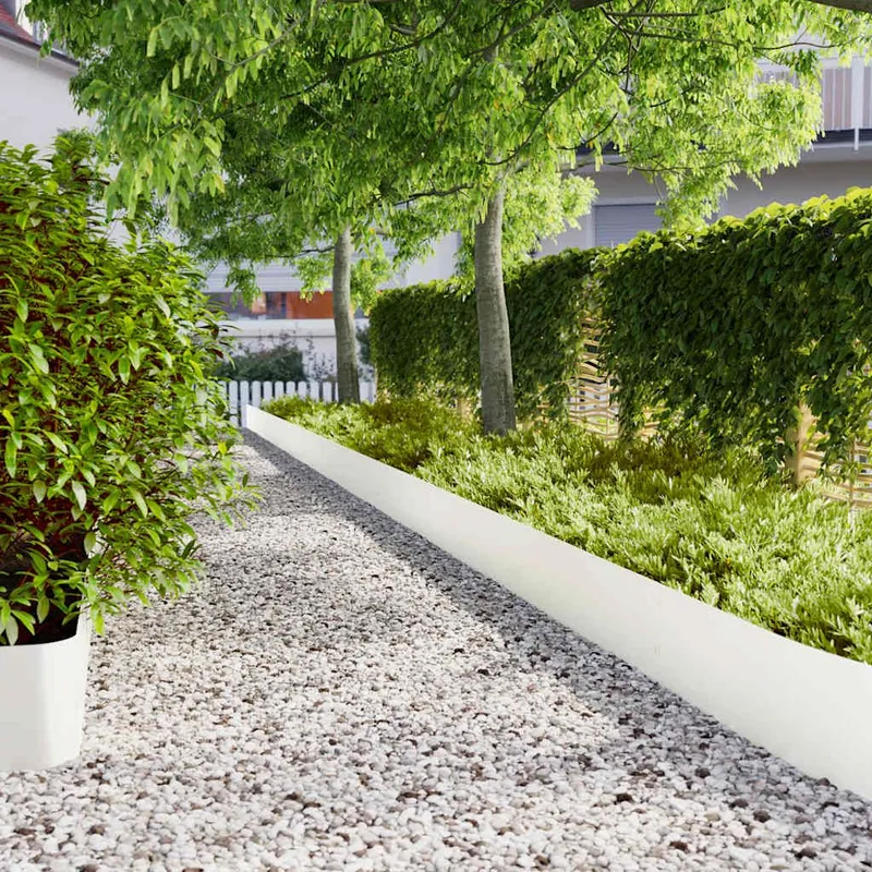 Raseneinfassung 20 Stk. 25 x 103 cm Kaltgewalzter Stahl white