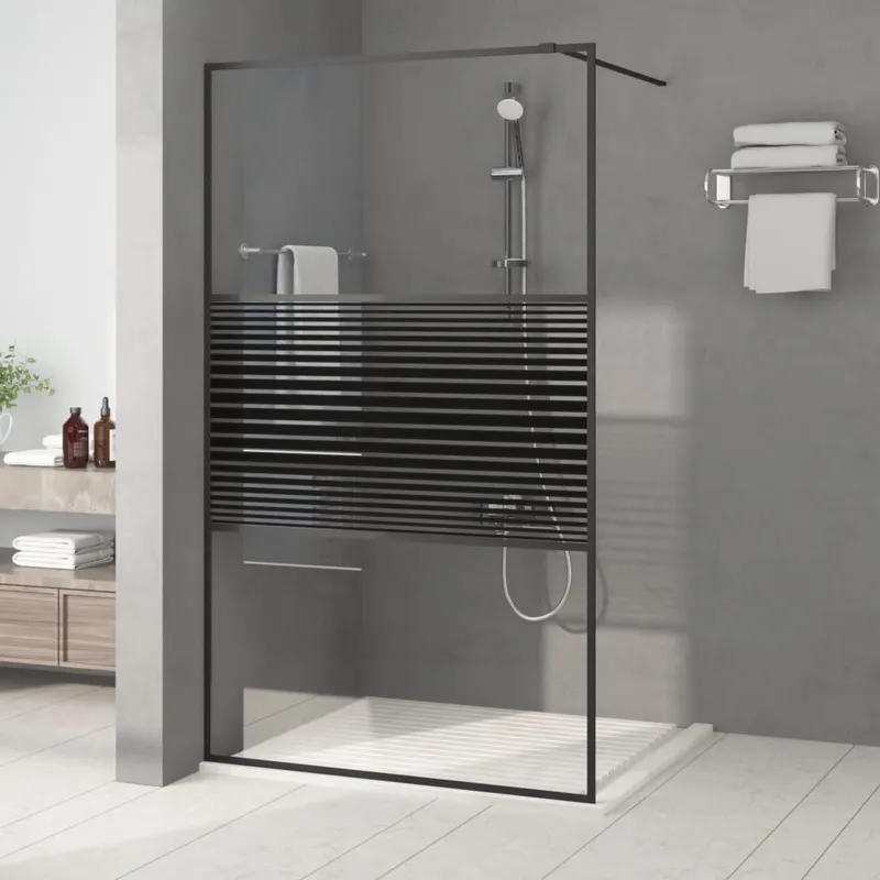 Paroi de douche Noir 115x195 cm Verre ESG transparent