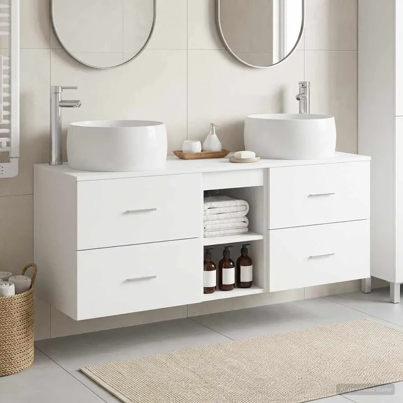Badezimmermöbel-Set 3 stk. Weiß 49,5 x 44,5 x 66 cm