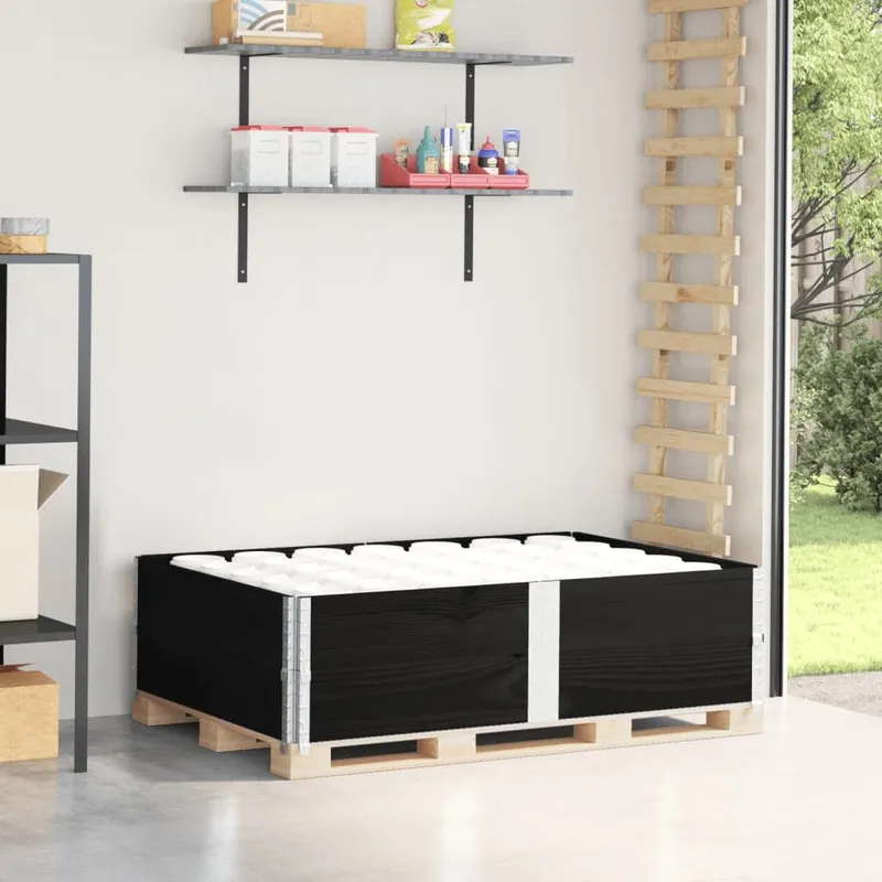 Colliers de palette 2 pcs noir 150x100 cm bois de pin solide