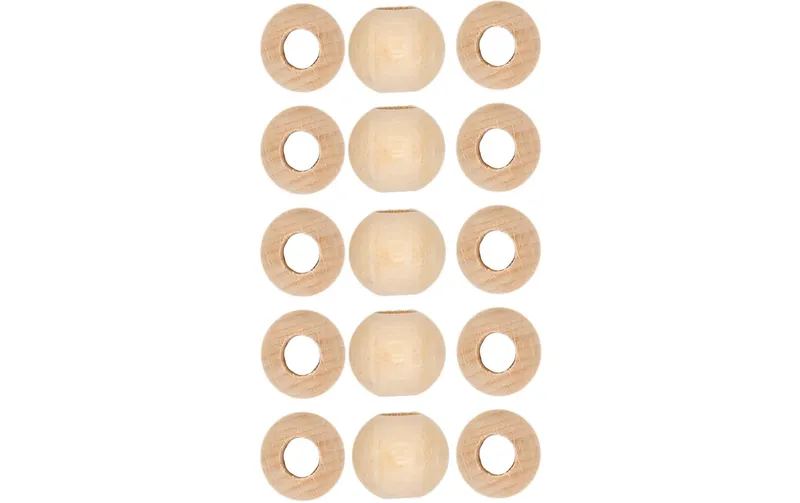 lalana Holzperlen Hölzerne Perlen 15 mm, 15 pieces