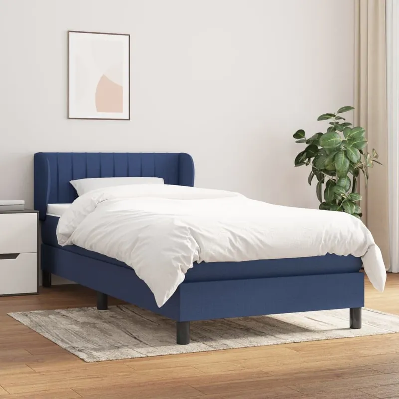 letto boxspring mit Matratze blu 80x200 cm tessuto