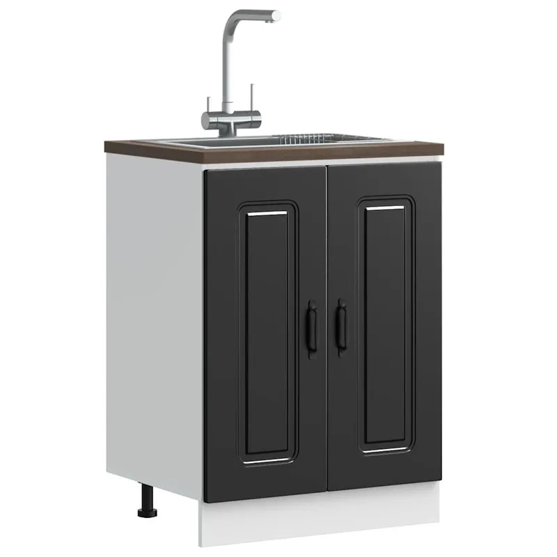 Spülenunterschrank Kalmar nero 60x46x81,5 cm derivato del legno