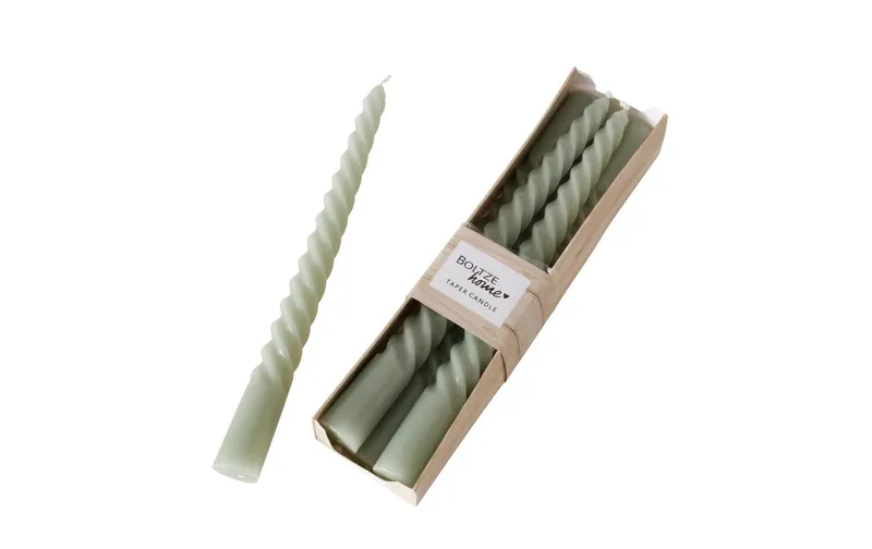 Boltze Stabkerze Twisto 6er Set, Hellgrün