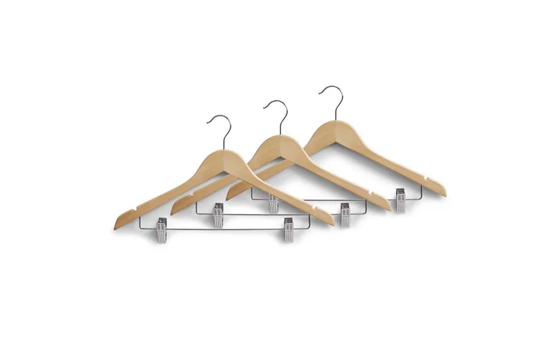 Zeller Present Kleiderbügel 3er Set mit Clips 3 pièces, Beige