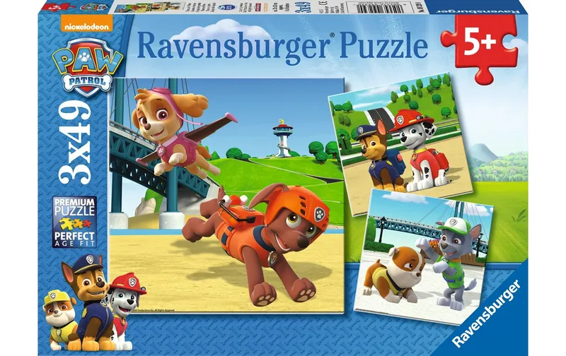 Ravensburger Puzzle Team auf 4 Pfoten 3 x 49 Teile